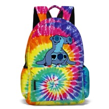 Disney Stitch Children&#39;s Backpack Cartoon Large Capacity Student Schoolbag Fashi - £36.03 GBP