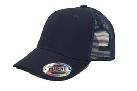 Solid Navy - Trucker Hat Cotton Mesh Solid Polo Style Baseball Cap - £14.68 GBP