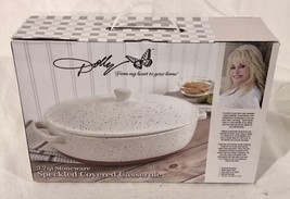 Dolly Parton 3.2qt Stoneware Speckled Covered Casserole Dish New In Box - £31.13 GBP