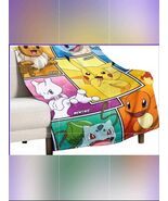 Pokemon Character Panel Plush Throw Blanket 40 x50 - $30.00