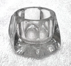 Vintage Heavy Crystal 7 Panel Sided Open Salt Cellar Dip 1 1/2" Tall - $9.90