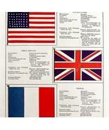 Flags Of WW1 Lithograph 1918 US Great Britain France Russia Military Art... - $731.10 MXN