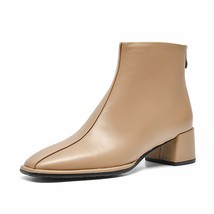 BeauToday High Heel Ankle Boots Women Calfskin Genuine Leather Square Toe Back Z - £224.51 GBP
