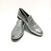 Amali Men&#39;s Silver Metallic Sparkle Textile Loafers Tuxedo Shoes US Size... - £52.53 GBP