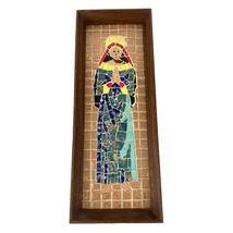 VTG Virgin Mary Mosaic Tile Icon Art Mid Century Madonna MCM Wall Decor - £138.84 GBP