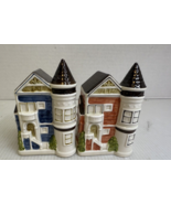 Vintage Otagiri Japan Ceramic Victorian Houses Salt &amp; Pepper Shaker Set - $17.26 CAD