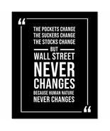 Express Your Love Gifts Stock Market Wall Art Wall Street Never Changes ... - £108.24 GBP