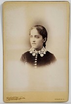 Albany New York Pretty Victorian Woman Veeder Studio Cabinet Card Photo GG47 - £15.77 GBP