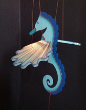 Flying Seahorse Blue Mobile Sea Shore Decor Colombia Fair Trade Hand Painted - $37.61