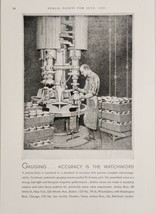 1931 Print Ad Jenkins Valves Machined Gauging Accuracy Machinist at Work - $21.58