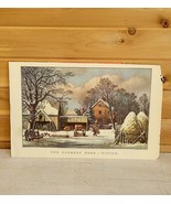 Vintage 1957 Currier &amp; Ives Lithograph Farmer&#39;s Home Winter Calendar Sep... - $58.40 CAD