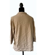 Lady&#39;s Sweater, Sag Harbor, XL, Tan Trimmed in Black Stitching, V Neck, ... - $16.97