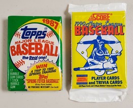 Topps &amp; Score Baseball Cards Lot of 2 (Two) New Sealed Unopened Wax Packs* - £11.27 GBP