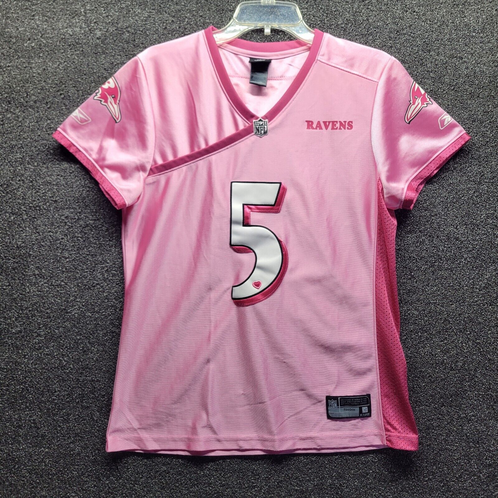 Primary image for Joe Flacco Reebok Equipment Jersey Women's Sz XL Baltimore Ravens Pink