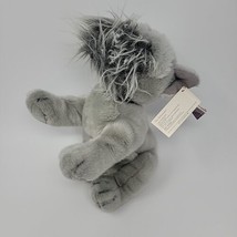 Russ The Schnauzer Gray Bean Plush Stuffed Puppy Dog 10&quot; Black Collar w/ Tag - $18.69