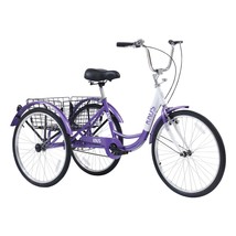 Adult Tricycle 24&quot; Cruiser Bike w/ Basket - £241.97 GBP