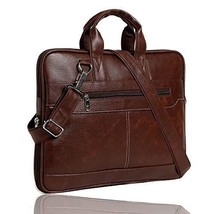 Men&#39;s Black Synthetic Leather Briefcase Best Laptop Messenger Bag Satche... - £32.59 GBP