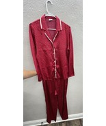 Gilligan &amp; O&#39;Malley Pajama Two PieceSet Size Medium Red Polka Dot Silky ... - $23.07