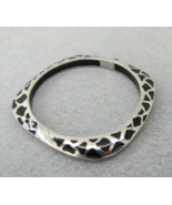Animal Print Bangle Bracelet Sterling Silver Black Enamel 21g Safety Lev... - $2,257.82 MXN