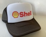 Vintage Shell Oil Hat Gasoline Trucker Hat Adjustable snapback Brown Cap - £13.73 GBP