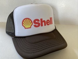 Vintage Shell Oil Hat Gasoline Trucker Hat Adjustable snapback Brown Cap - $17.56