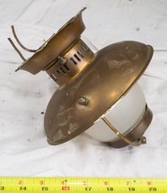 Vintage Metal Brass Colored Ceiling Sconce Lamp Glass Fixture egz - £50.63 GBP