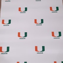 University of Miami wallpaper roll Dolphins logo 28&quot;x28&#39; covering teen man cave - £55.31 GBP