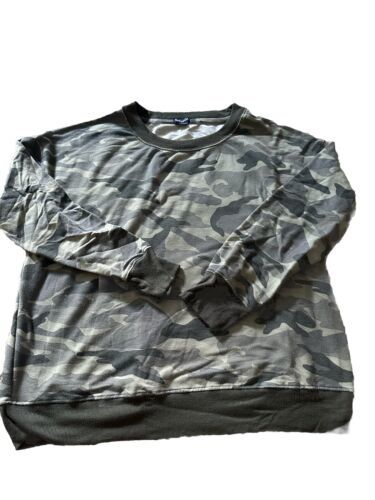 Splendid Camo Pajama Shirt Womens Long Sleeve Lightweight Sweater Size L... - $12.19