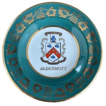 Vintage Arklow Pottery McDermott Family Crest 4 1/8&quot; Plate - Republic of... - £15.50 GBP