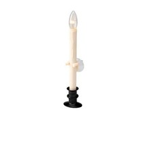 LED window candles w/ auto timer suction cup mount black ivory battery op 12&quot; - £19.16 GBP