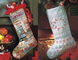 Hardanger Xmas Stocking Ornament Cross Stitch Mother&#39;s Kitchen Stocking Patterns - £9.47 GBP