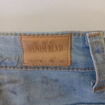 Denim Blvd Los Angeles DSK27129 Women's L Blue Mini Skirt Stretch with Ornaments image 6