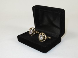 Men J.Valintin Cufflinks With Bold Stones Plated Gold Vito Rofolo V45-3 image 3