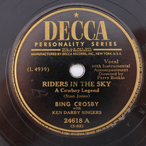 Bing Crosby – Riders In The Sky / Lullaby Land 1949 78 rpm Shellac Recor... - $10.69