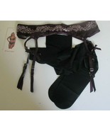 Popsi Lingerie Purple Lace Garter Belt &amp; Stockings Size Large Style 8532 - $26.29 CAD