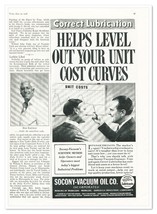 Print Ad Socony-Vacuum Oil Unit Cost Curves Vintage 1938 3/4-Page Advertisement - £7.75 GBP