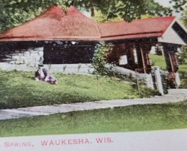Antique 1907 Postcard LITHIA SPRINGS WAUKESHA WISCONSIN Undivided POSTED - $6.30