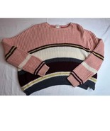 Anthropologie Clover + Scout Sweater Womens Small Pink Cream Cropped Lon... - £11.13 GBP