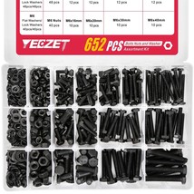 YEEZET 163 Set M4 M5 M6 Heavy Duty Bolts and Nuts Assortment Kit Alloy Steel - £31.59 GBP