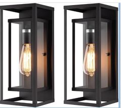 14in Classic Outdoor Wall Sconce 1 Light in Matte Black Waterproof Pack ... - $86.91 CAD