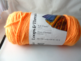 Loops &amp; Threads Acrylic soft classic Yarn 5 oz Safety Orange - £4.26 GBP