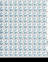 Usps Stamps - Us Scott# 2169 Mary Lyon Complete Sheet Of 100 2 Cent Stamps Mnh - £7.19 GBP