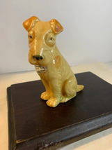 Vintage Terrier Tan dog bone china figure Japan Souvenir Manitowoc Wis - $12.67
