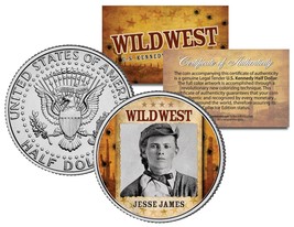 JESSE JAMES * Wild West Series * JFK Kennedy Half Dollar U.S. Coin - £9.38 GBP