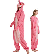 Pink Leopard Adult Onesies Animal Cartoon Kigurumi Pajamas Halloween Cosplay - £22.86 GBP