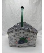 Light Blue Gray Wicker Grape Easter Basket 9&quot; X 7&quot; X 13&quot; - $48.37 CAD