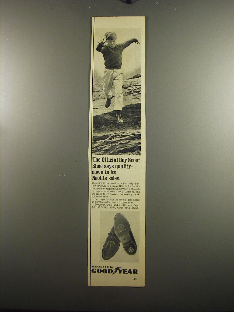 1967 Goodyear Official Boy Scout Shoes Advertisement - $18.49