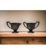 Benedict Silver Plated Hammered Sugar Bowl and Cream Cup Tea Set 14C4 EP... - $31.88 CAD