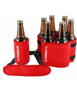 Premium Stubby Strip Beverage Holder Neoprene Bottle Can Holder Red Pack... - £21.01 GBP