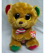 TY Beanie Boos BIG EYED BELLA THE HOLIDAY BEAR 8&quot; Plush STUFFED ANIMAL T... - $18.32